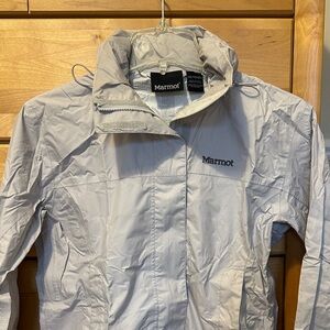 Marmot PreCip Rain Jacket Light Gray Ripstop Packable Hooded